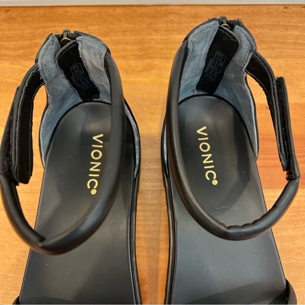 Vionic Laurel Sandal Womens 10M Black Ankle Strap Arch Support Cushioning Casual - Picture 3 of 10